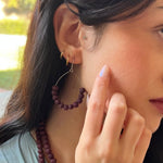 Humble Hilo Sari Jewelry, Textile Bead Semi-Circle Earring