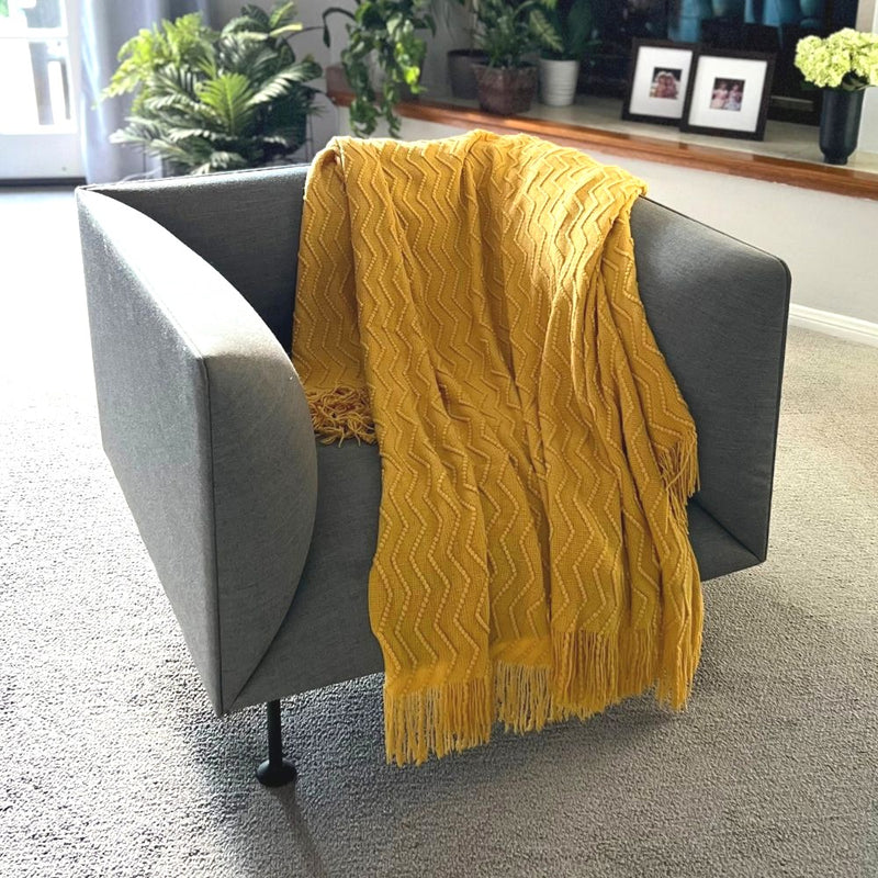 Humble Hilo Knitted Throw with Waves