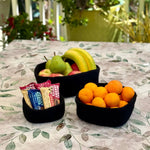 Humble Hilo Handmade Felt Bowls, Square Set of 3