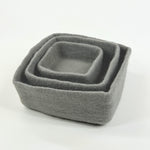 Humble Hilo Handmade Felt Bowls, Square Set of 3