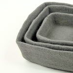Humble Hilo Handmade Felt Bowls, Square Set of 3