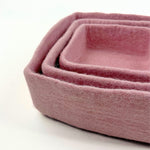 Humble Hilo Handmade Felt Bowls, Square Set of 3
