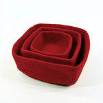 Humble Hilo Handmade Felt Bowls, Square Set of 3