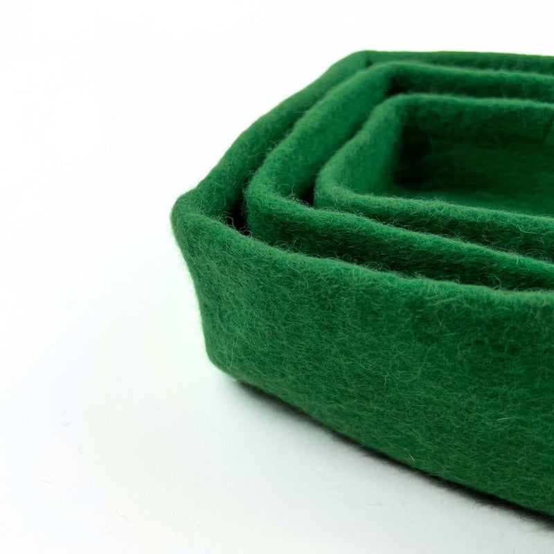 Humble Hilo Handmade Felt Bowls, Square Set of 3