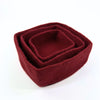 Humble Hilo Handmade Felt Bowls, Square Set of 3