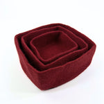 Humble Hilo Handmade Felt Bowls, Square Set of 3
