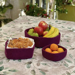 Humble Hilo Handmade Felt Bowls, Square Set of 3