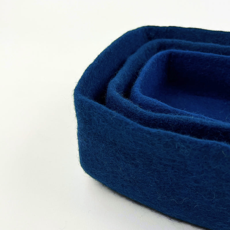 Humble Hilo Handmade Felt Bowls, Square Set of 3
