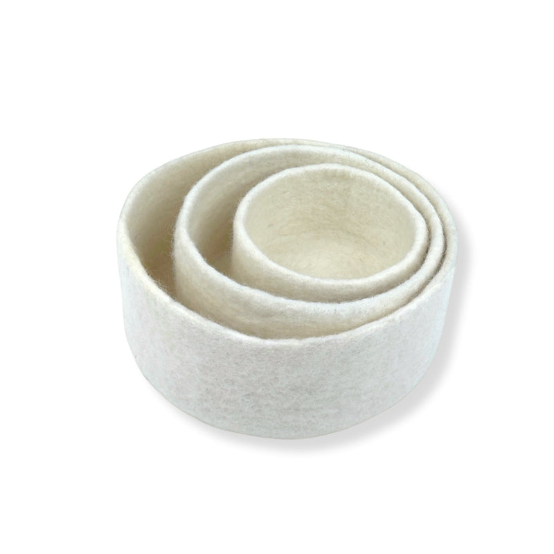 Humble Hilo Handmade Felt Cylinder Bowl Set of 3