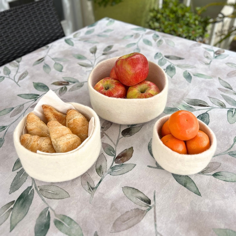 Humble Hilo Handmade Felt Cylinder Bowl Set of 3