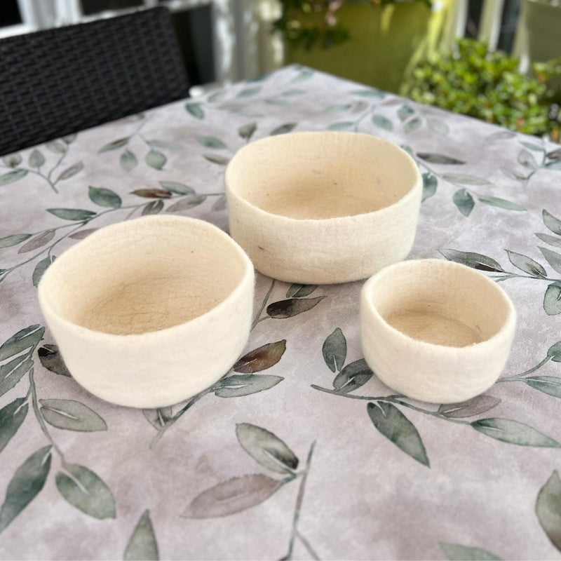 Humble Hilo Handmade Felt Cylinder Bowl Set of 3