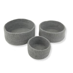 Humble Hilo Handmade Felt Cylinder Bowl Set of 3