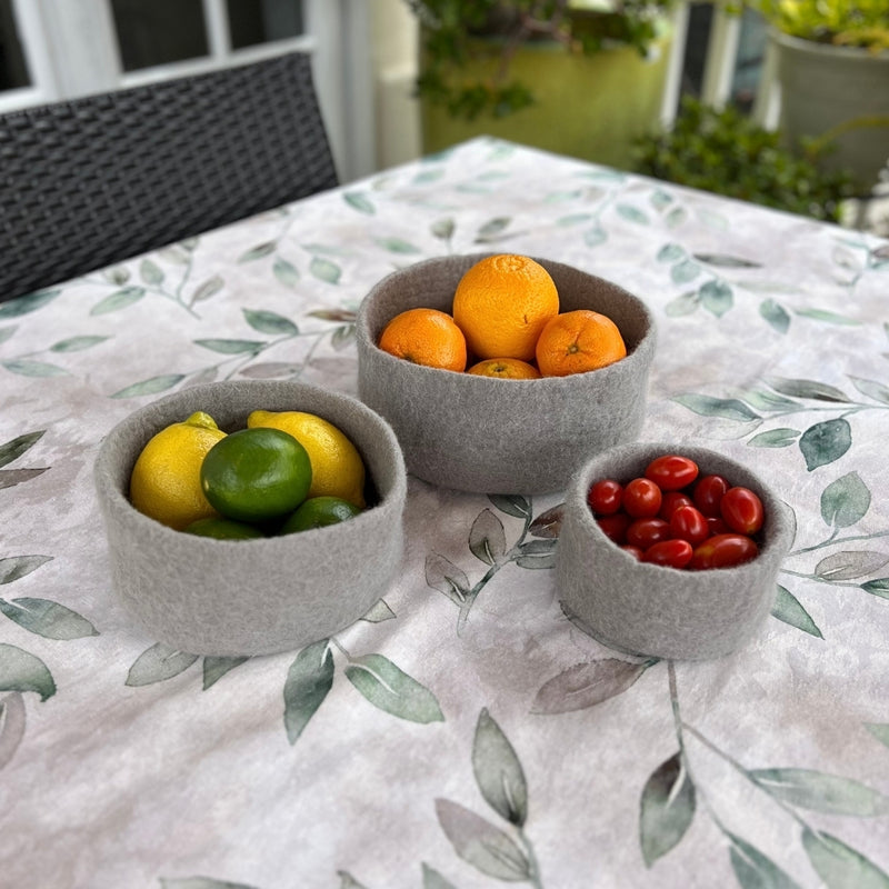 Humble Hilo Handmade Felt Cylinder Bowl Set of 3
