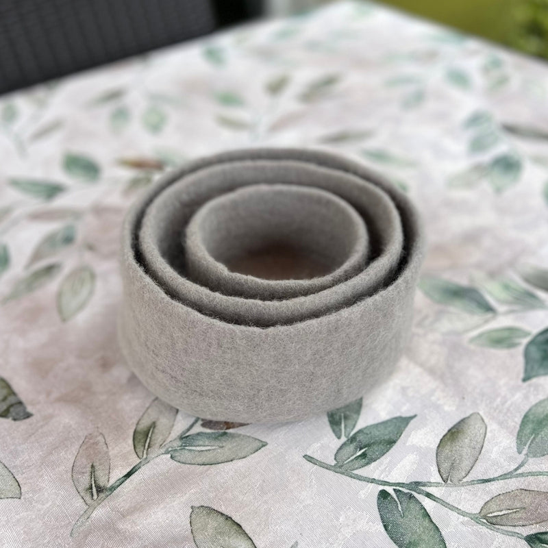 Humble Hilo Handmade Felt Cylinder Bowl Set of 3