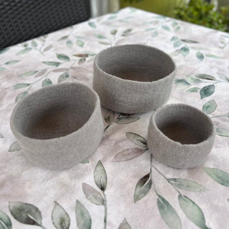 Humble Hilo Handmade Felt Cylinder Bowl Set of 3