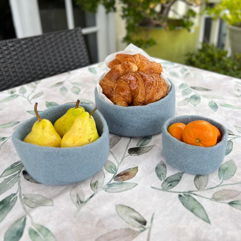 Humble Hilo Handmade Felt Cylinder Bowl Set of 3