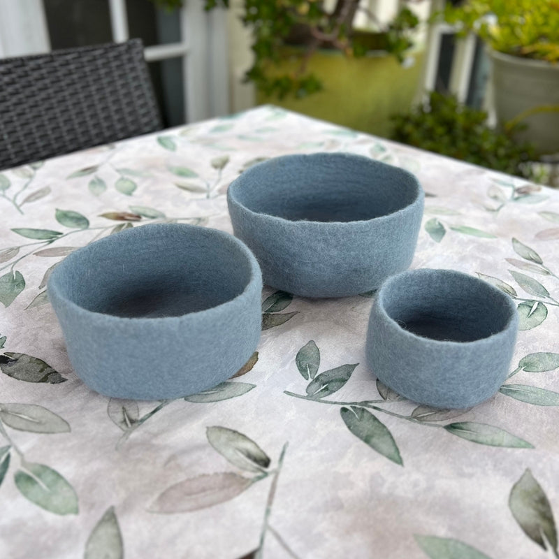 Humble Hilo Handmade Felt Cylinder Bowl Set of 3