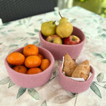 Humble Hilo Handmade Felt Cylinder Bowl Set of 3