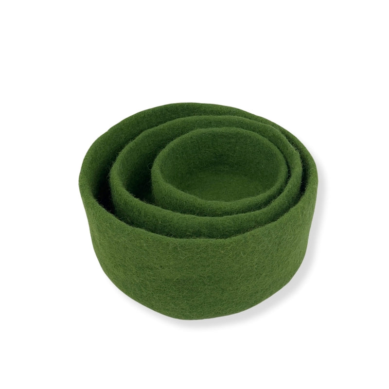 Humble Hilo Handmade Felt Cylinder Bowl Set of 3