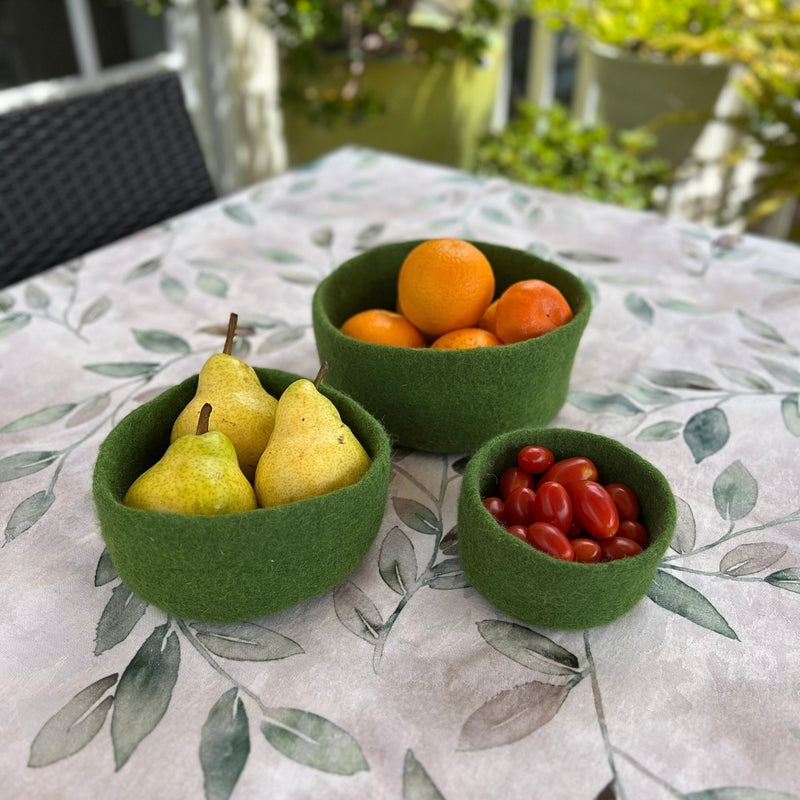 Humble Hilo Handmade Felt Cylinder Bowl Set of 3