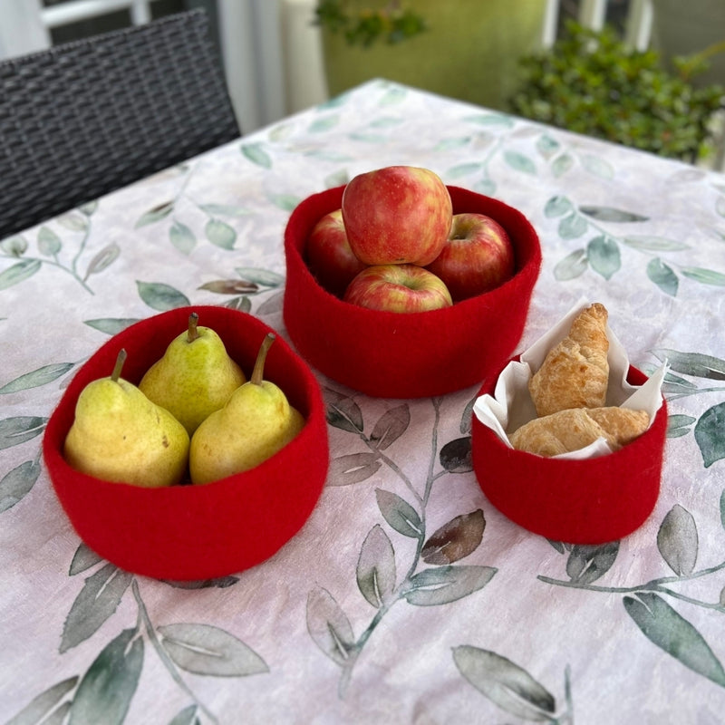 Humble Hilo Handmade Felt Cylinder Bowl Set of 3