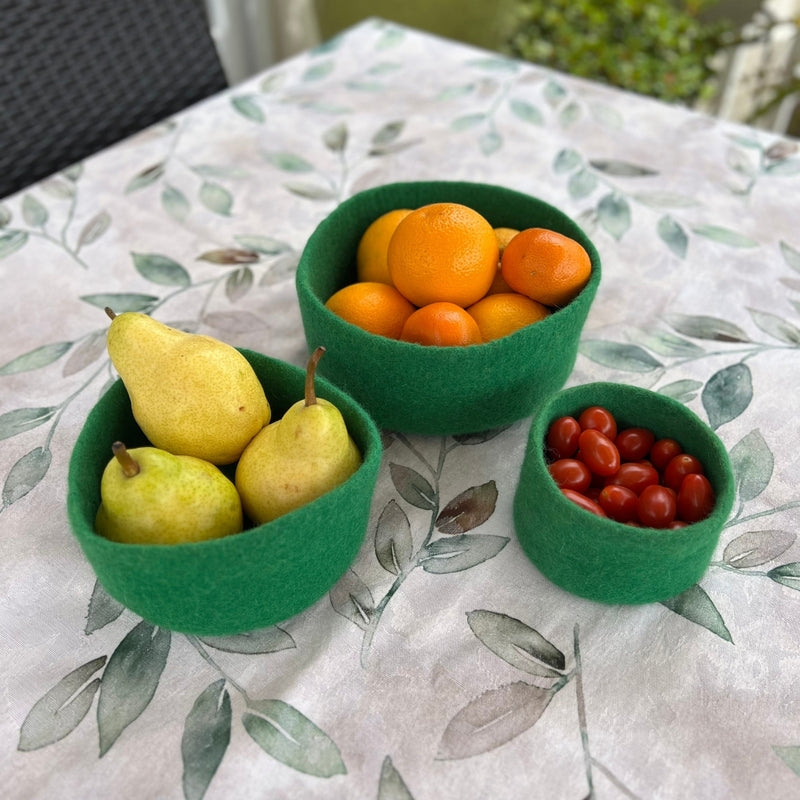 Humble Hilo Handmade Felt Cylinder Bowl Set of 3