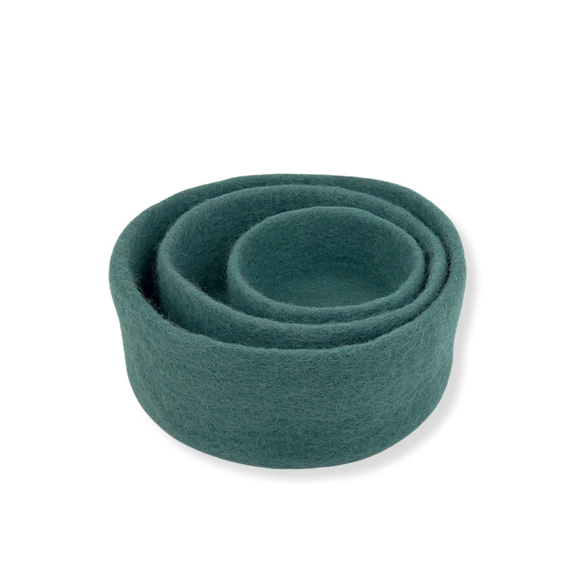 Humble Hilo Handmade Felt Cylinder Bowl Set of 3