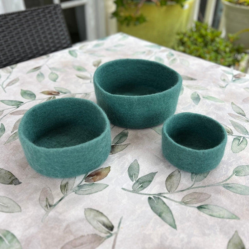Humble Hilo Handmade Felt Cylinder Bowl Set of 3