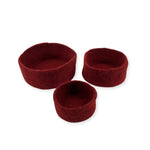 Humble Hilo Handmade Felt Cylinder Bowl Set of 3