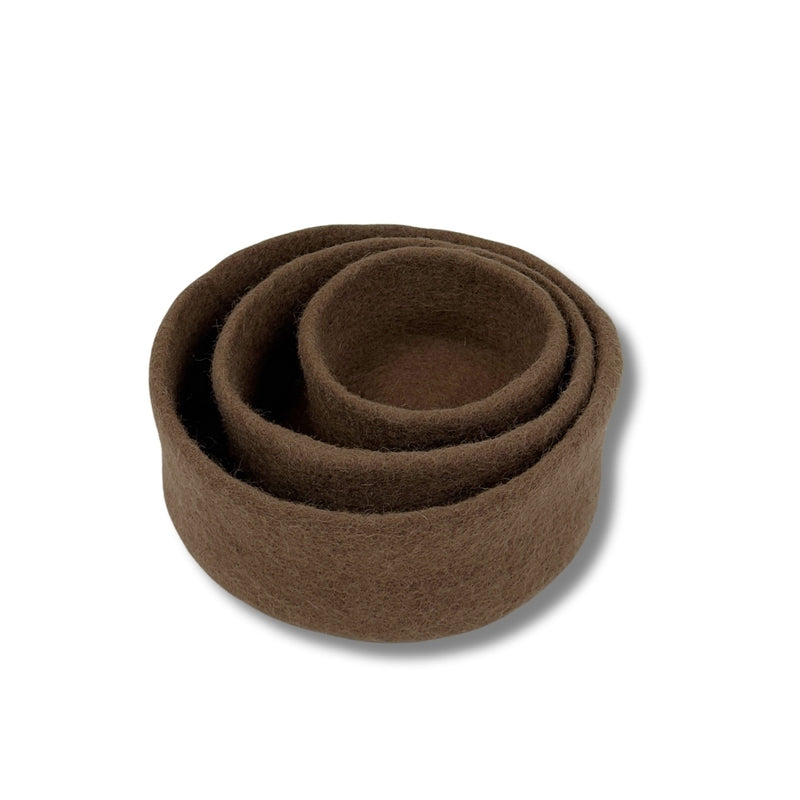 Humble Hilo Handmade Felt Cylinder Bowl Set of 3