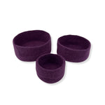 Humble Hilo Handmade Felt Cylinder Bowl Set of 3