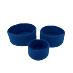 Humble Hilo Handmade Felt Cylinder Bowl Set of 3