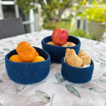 Humble Hilo Handmade Felt Cylinder Bowl Set of 3