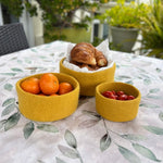 Humble Hilo Handmade Felt Cylinder Bowl Set of 3