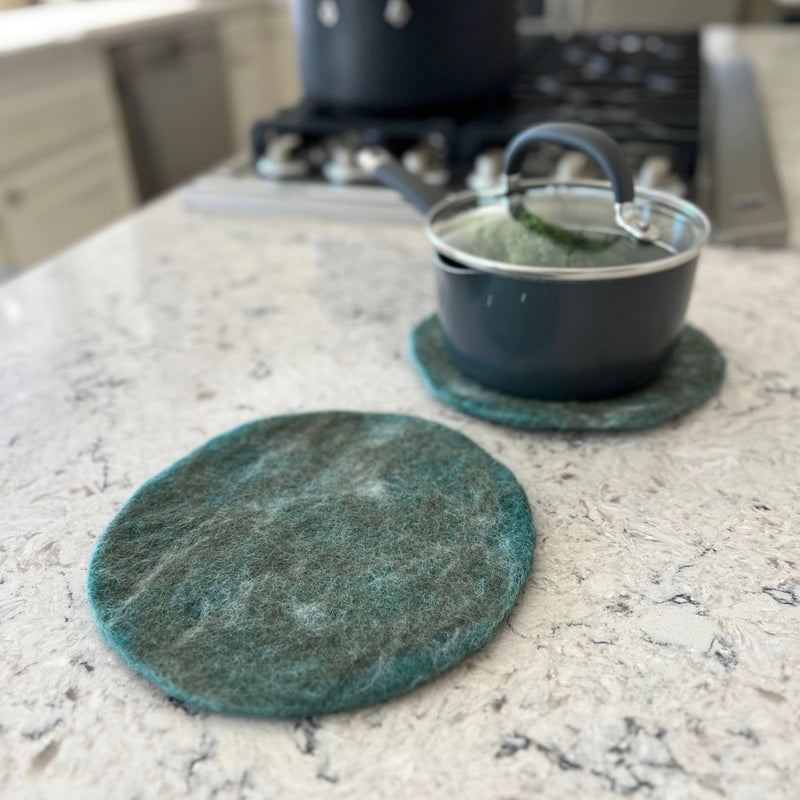 Humble Hilo Handmade Felt Thin Trivets, Set of 2