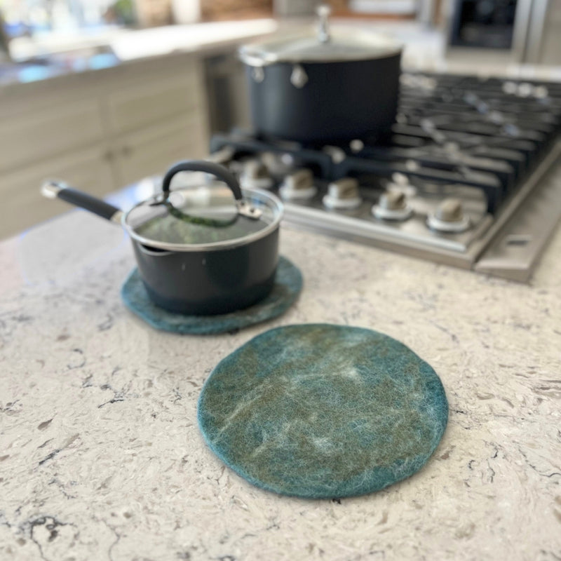 Humble Hilo Handmade Felt Thin Trivets, Set of 2