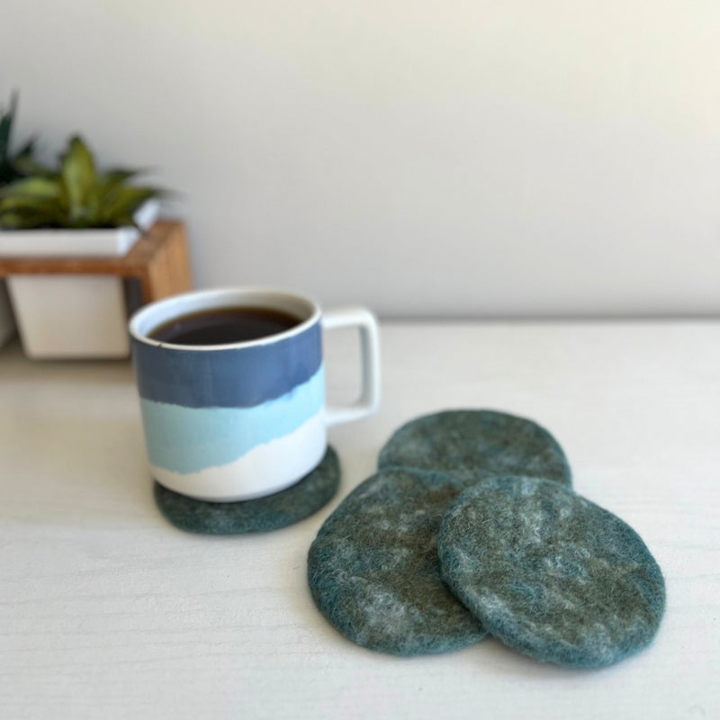 Humble Hilo Handmade Felt Thin Coasters, Set of 4