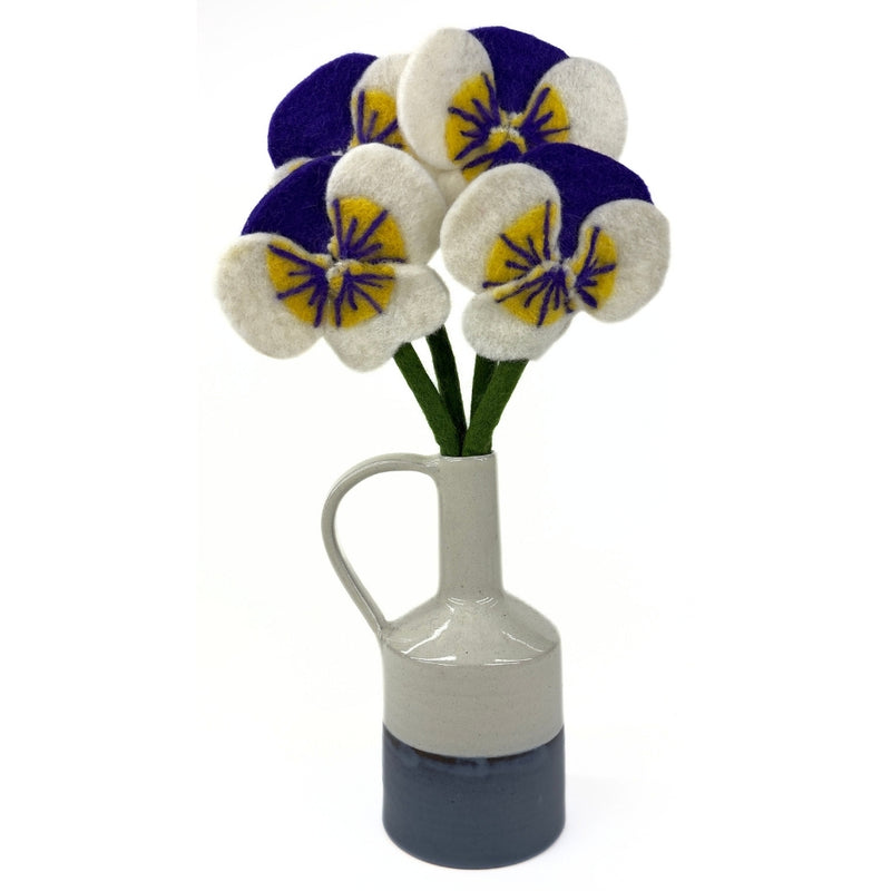 Humble Hilo Handmade Felt Flowers, 4 Pansies