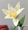 Humble Hilo Handmade Felt Flowers, 4 White Lilies