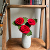 Humble Hilo Handmade Felt Flowers 3 Red Roses