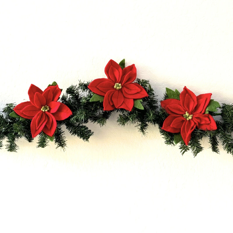 Humble Hilo Handmade Felt Poinsettia Flowers (3 pack)