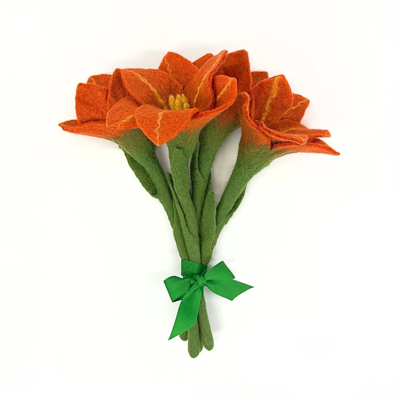Humble Hilo Handmade Felt Flowers, 4 Lilies