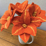 Humble Hilo Handmade Felt Flowers, 4 Lilies