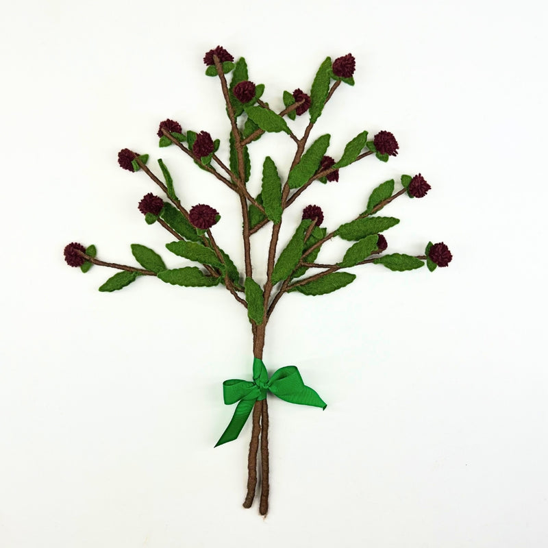Humble Hilo Handmade Felt Flowers, 2 Leaves Branches