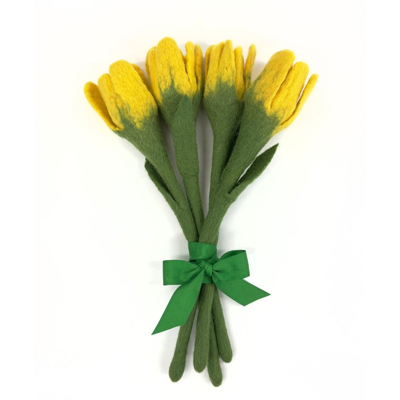 Humble Hilo Handmade Felt Flowers, 4 Tulip Flowers