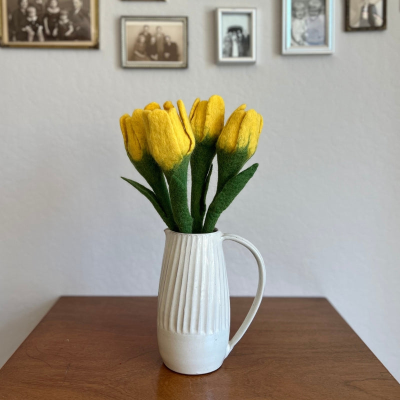Humble Hilo Handmade Felt Flowers, 4 Tulip Flowers