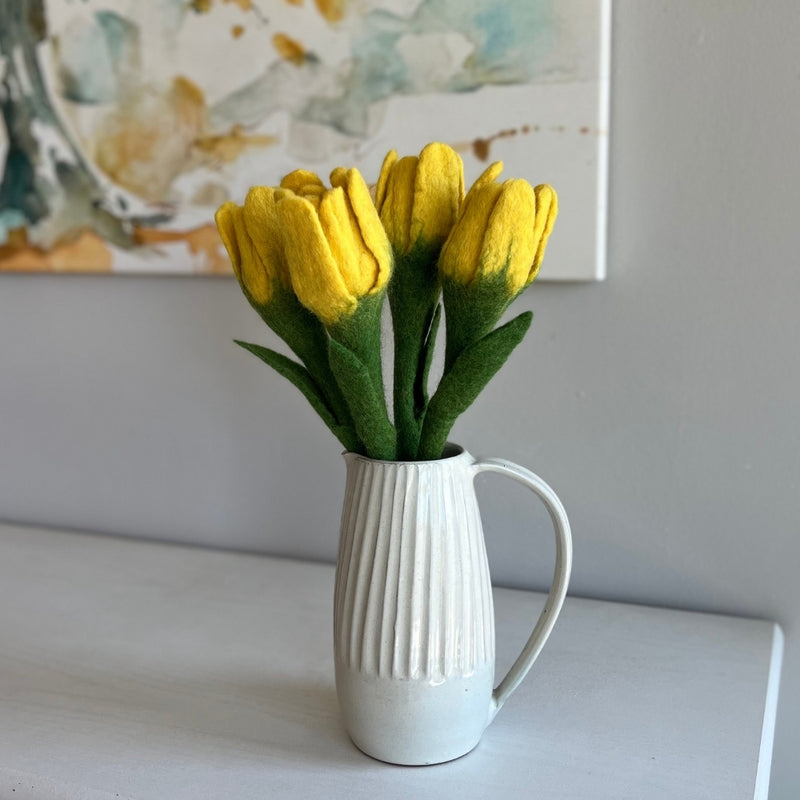 Humble Hilo Handmade Felt Flowers, 4 Tulip Flowers