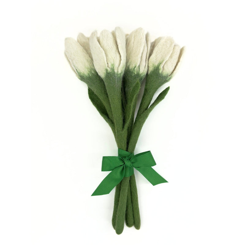 Humble Hilo Handmade Felt Flowers, 4 Tulip Flowers