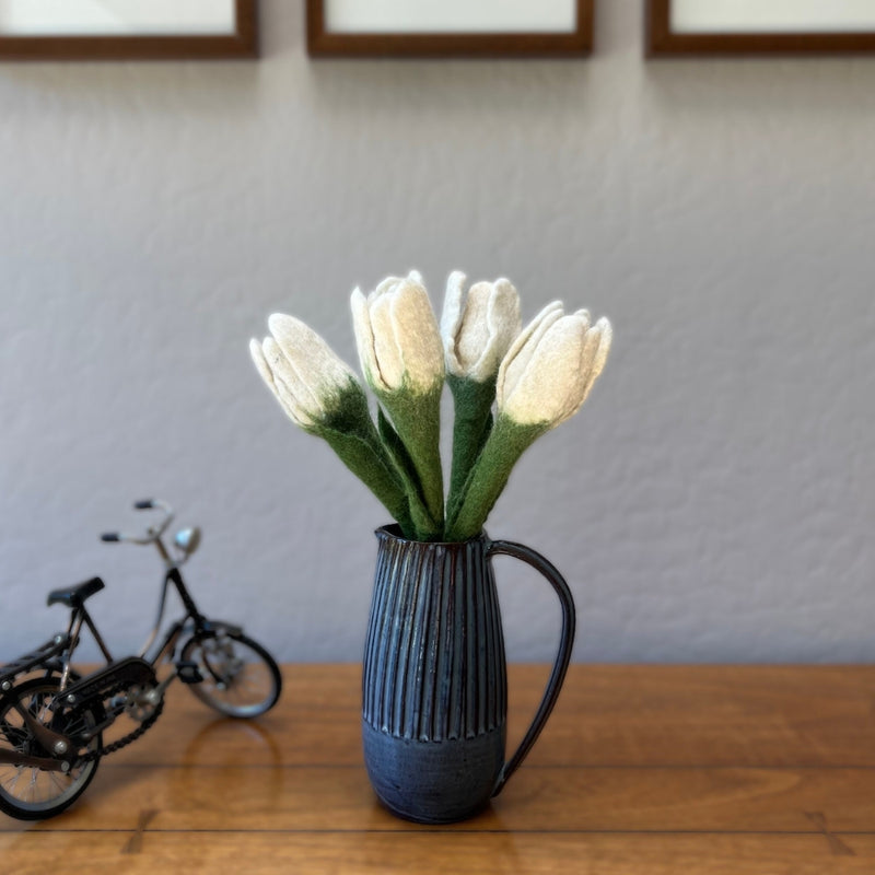 Humble Hilo Handmade Felt Flowers, 4 Tulip Flowers
