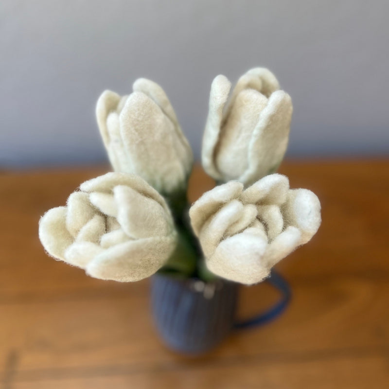 Humble Hilo Handmade Felt Flowers, 4 Tulip Flowers